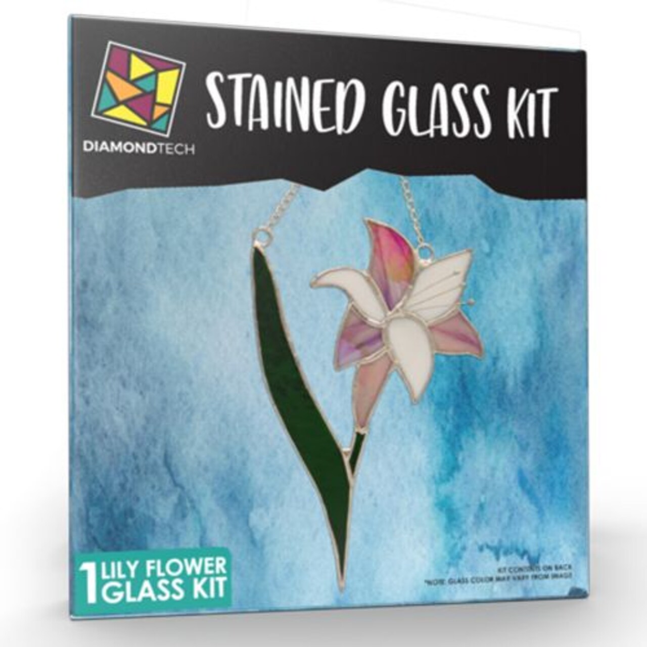 Lily Flower Pre-Cut Stained Glass Kit-Make Your own Beautiful Glass Project.